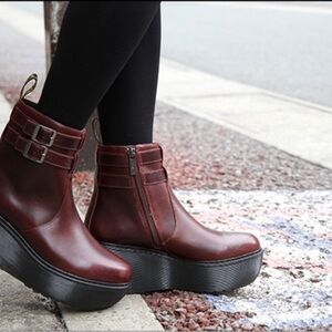 Dr. Martens Burgundy Platform Boots